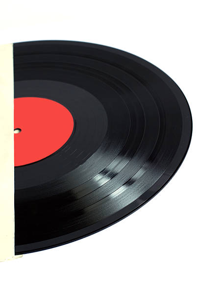 istock Part of black vinil disk isolated closeup 520134252