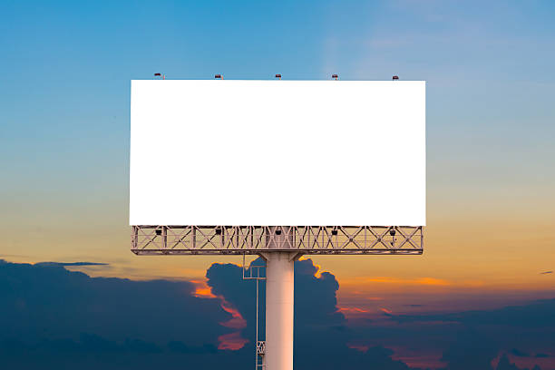istock Blank billboard ready for new advertisement with sunset backgrou 520134946