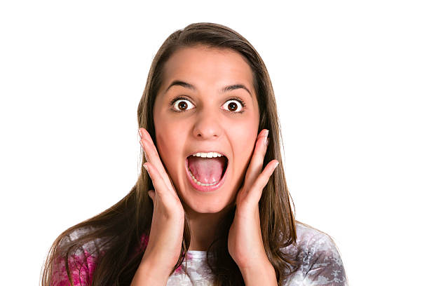 istock Surprised Hispanic young woman 520134983