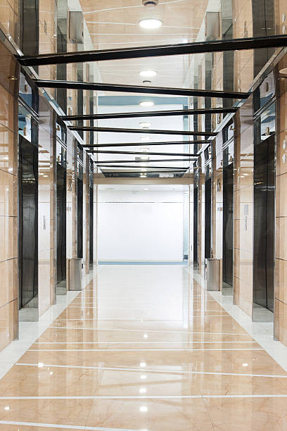istock Elevator hallway in the office building 520135221