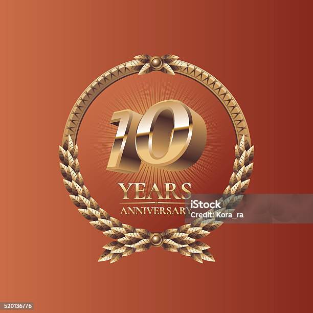 Ten Years Anniversary Celebration Design Stock Illustration - Download Image Now - 10-11 Years, 10th Anniversary, Anniversary