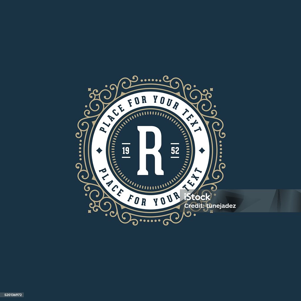 Monogram R Sign Monogram With Letter R Stock Illustration - Download Image Now - Letter ...