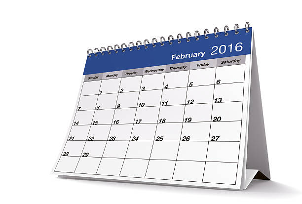 istock February 2016 Blue Desktop Calendar on Isolated White Background 520137150