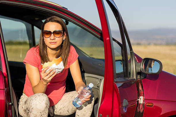 istock Girl on vacation have a lunch break 520137191