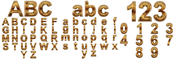 istock Yellow gold 3D font collection 520165353
