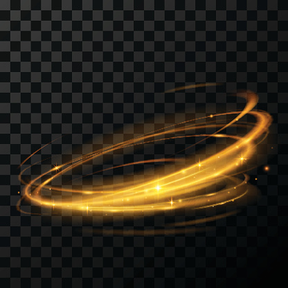 gold circle light effect in vector