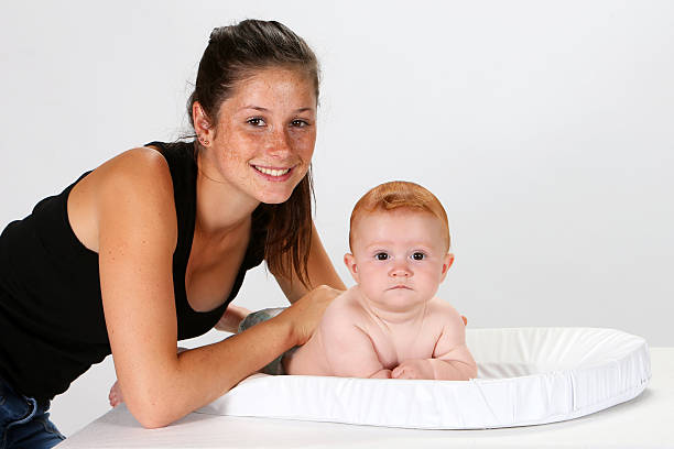 Baby and Woman stock photo