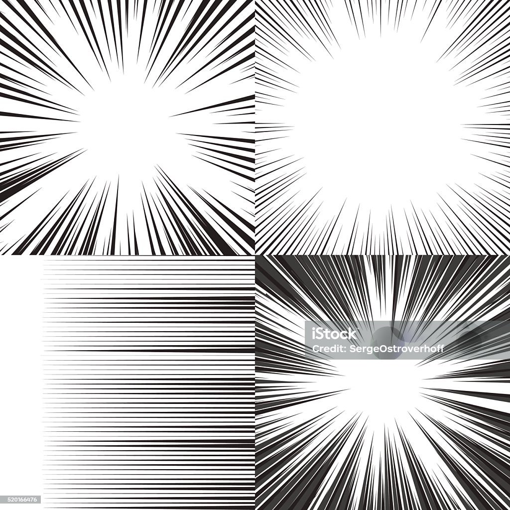 Comic book speed horizontal lines background Comic book speed horizontal lines background set of four editable images Striped stock vector