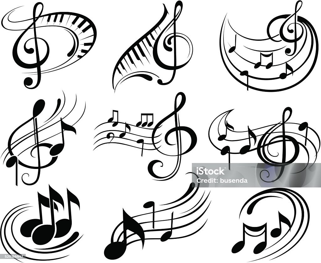 Music notes Music vector symbols Treble Clef stock vector