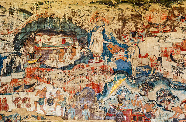 istock Over 300 year old mural paintings in Thailand. 520167391