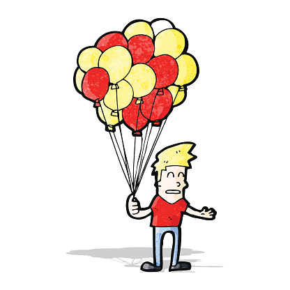 Cartoon Man Selling Balloons Stock Illustration - Download Image Now -  Adult, Bizarre, Boys - iStock