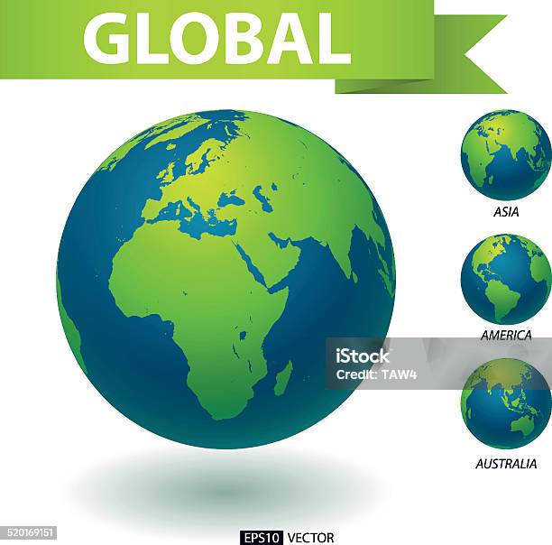 Global Stock Vektor Art und mehr Bilder von Planet Erde - Planet Erde, Vektor, Globus