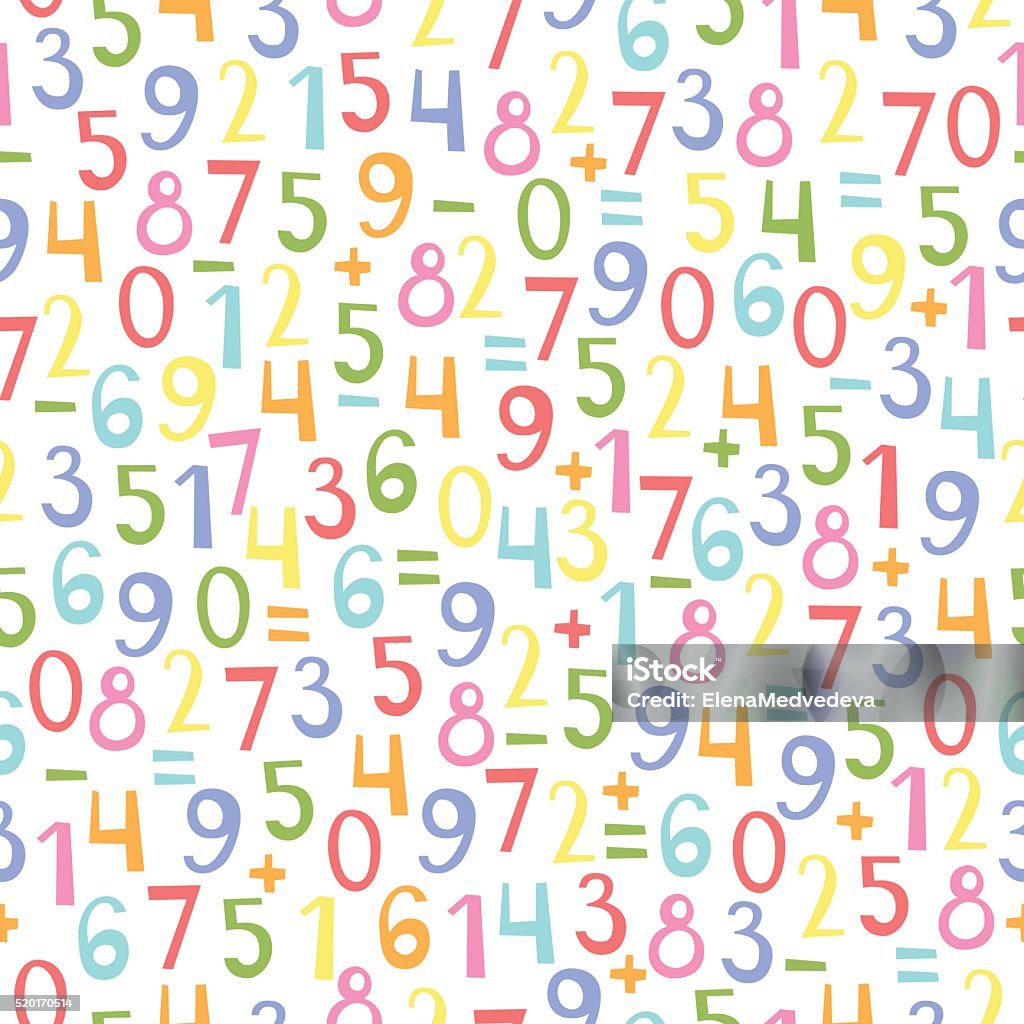 Numeric Patterns Signs Colorful Seamless Pattern Of Numbers Stock Illustration - Download ...