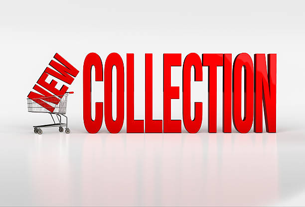 istock Big red new collection text in shopping cart on white 520172616