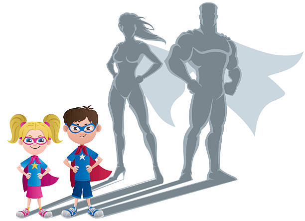 ilustrações de stock, clip art, desenhos animados e ícones de crianças conceito de super-herói - super baby