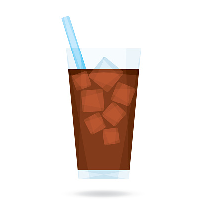 Vector illustration of iced coffee.