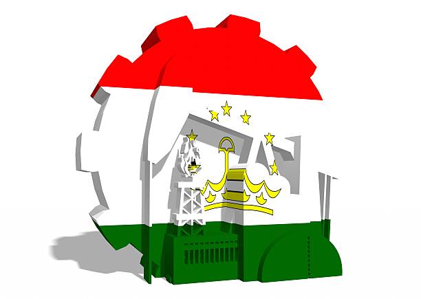 istock gear with industry relative simple icons, textured flag 520177510