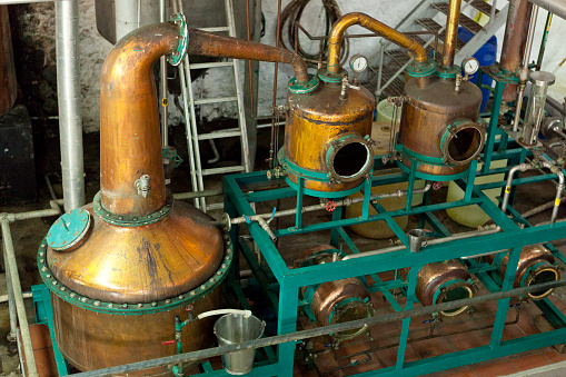 Old rum distillery, factory in St.Lucia.