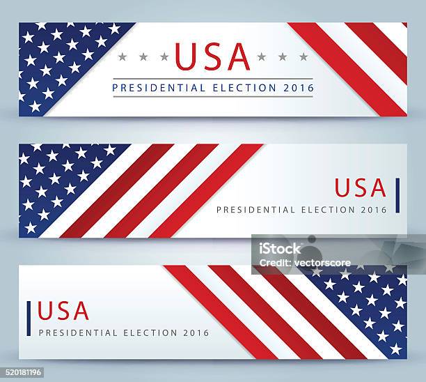 Usa Presidential Election Banner Background Stock Illustration - Download Image Now - American Flag, USA, Banner - Sign