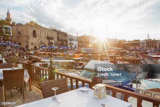Girne Marina Cyprus Stock Photo - Download Image Now - Republic Of Cyprus, Kyrenia, Restaurant