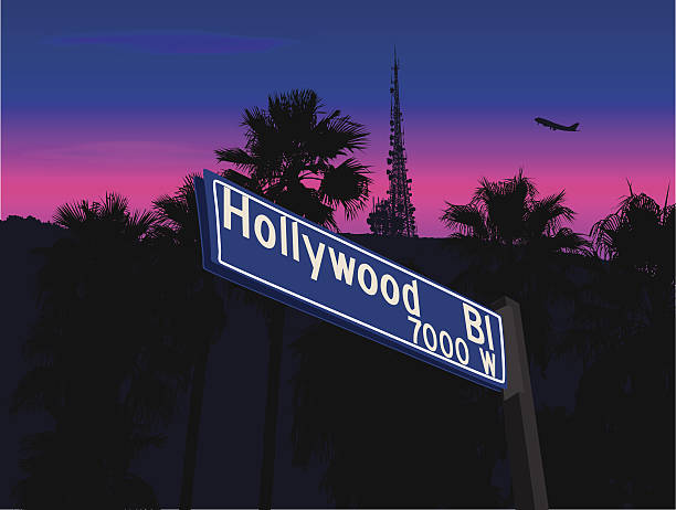  Ilustración de Hollywood California y más Vectores Libres de Derechos de Cartel de Hollywood