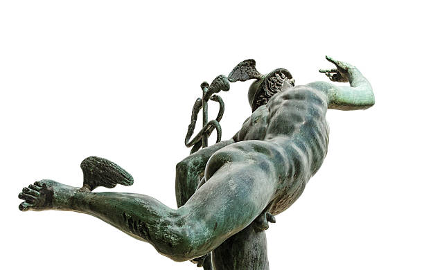 Close up of a Mercury's statue from Villa Medici Gardens, Rome.  Mercury (Hermes) is a god of transitions and boundaries.