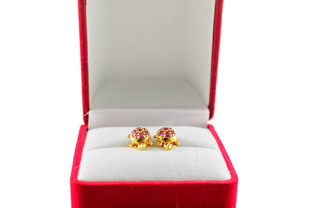 istock Jewelry accessories - Earrings with sapphire background 520197831