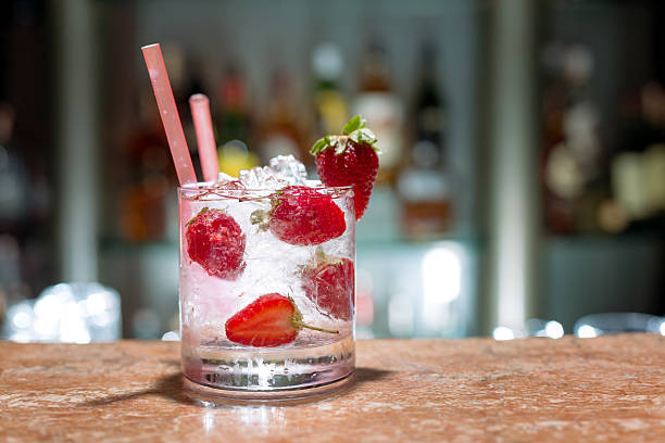 istock Glass of strawberry mojito 520197895
