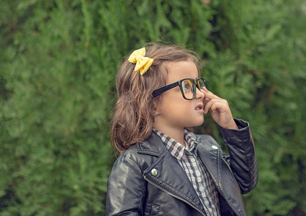 Little girl with nerd glasses