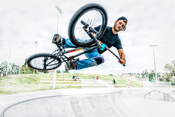 BMX biker stock photo