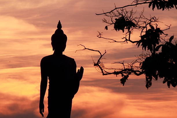 istock Buddha statue at sunset in the evening. 520220743