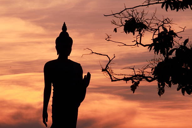 istock Buddha statue at sunset in the evening. 520220773