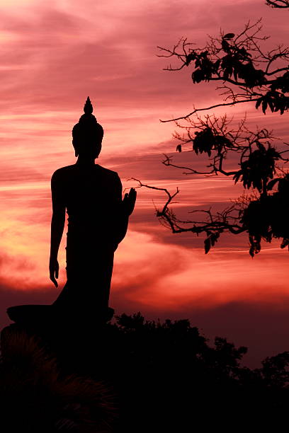 istock Buddha statue at sunset in the evening. 520220895
