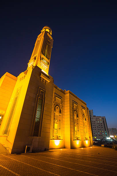 istock Al Noor Mosque in Sharjah at night 520222216