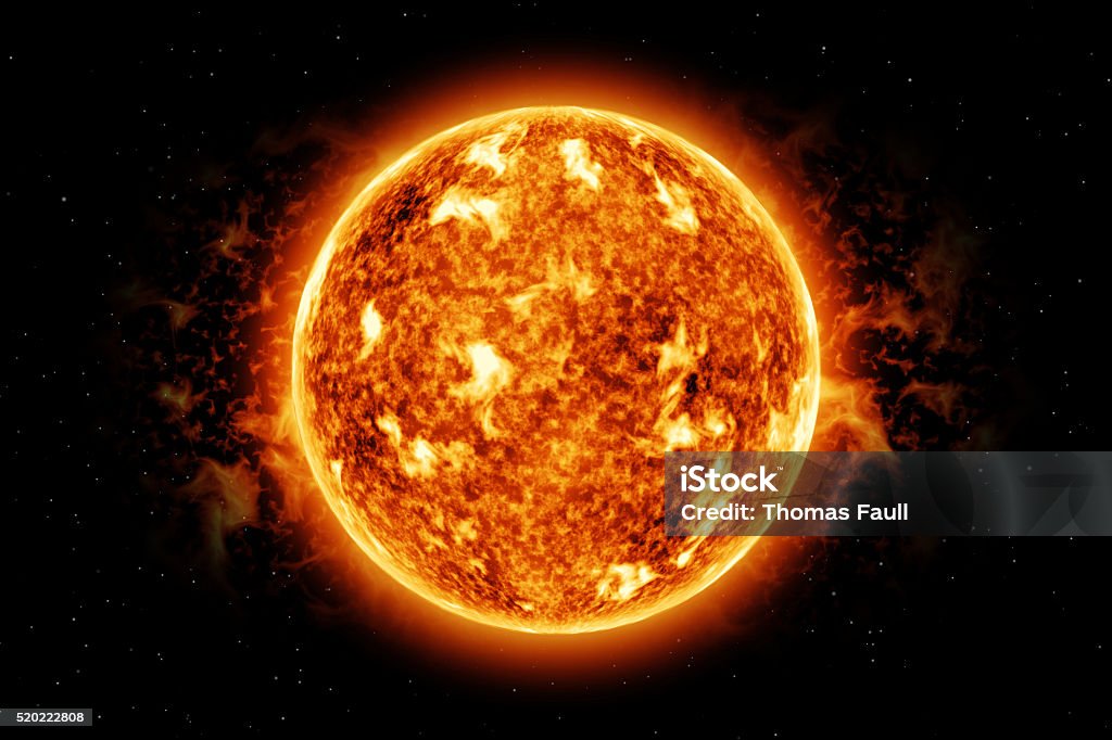 The Sun Unique 3D model of the sun (or any star) with surface activity and solar flares. Sun Stock Photo