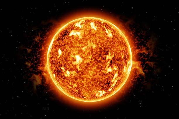 The Sun Unique 3D model of the sun (or any star) with surface activity and solar flares. erupting photos stock pictures, royalty-free photos & images