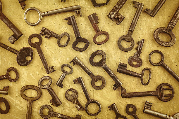 istock Assortment of different antique keys 520223952