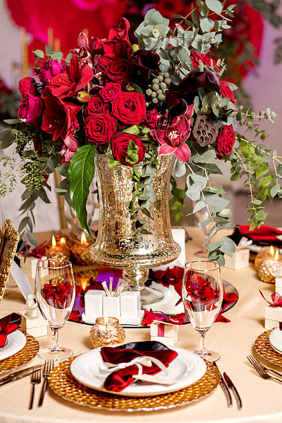 istock Beautiful flowers on table in wedding day 520225410