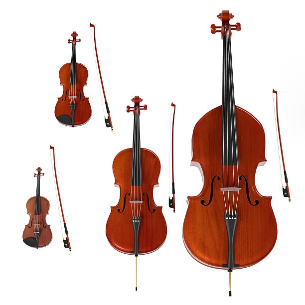 musical instruments 3d rendering of string musical instruments double bass stock pictures, royalty-free photos & images