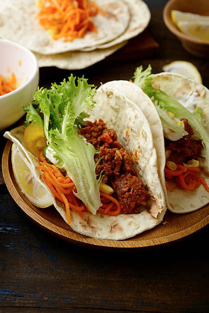 istock Two mexican Tacos with ground beef and vegetables 520230706