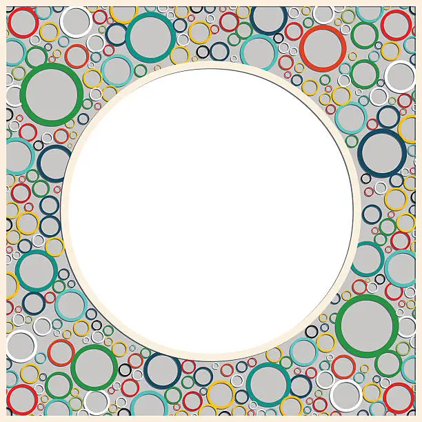 Vector illustration of Round color Frame with colorful abstract pattern