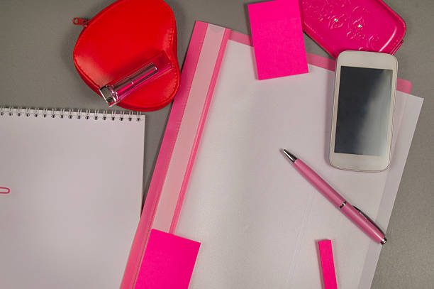 istock Spring. Love. Still life of pink items on the desktop 520233258