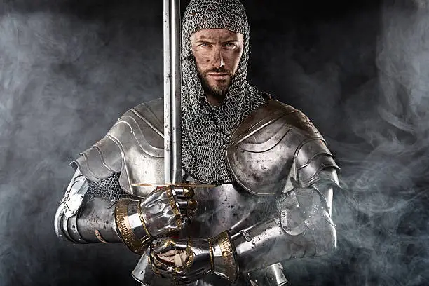 Photo of Medieval Warrior with Chain Mail Armour and Sword