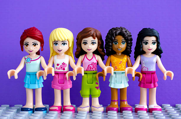 Lego Friends Girl Dolls Stock Photo - Download Image Now - Lego Friends,  Friendship, Colored Background - iStock