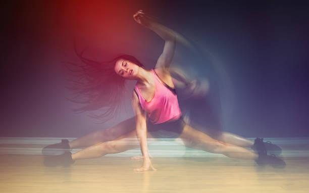 istock Modern hip hop dancer woman, motion blur 520236098