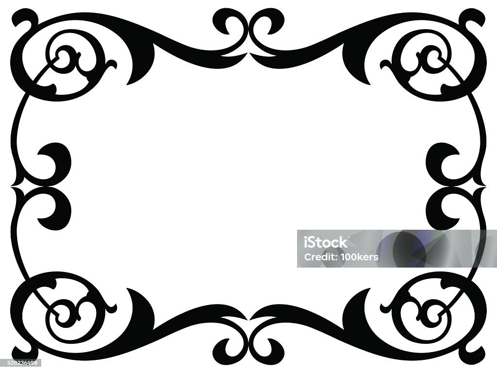 calligraphy penmanship curly baroque frame black calligraphy penmanship curly baroque frame black isolated Abstract stock vector