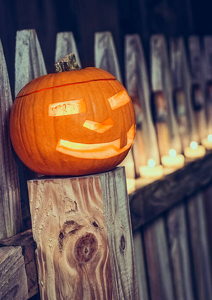 istock Halloween Pumpkin in Fence 520238255