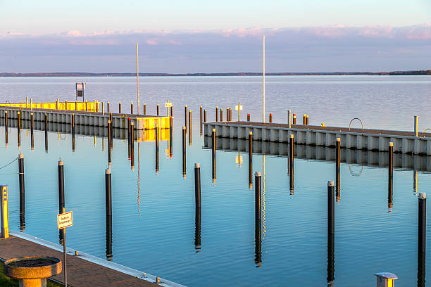 istock sunset with Reflection on the water of the harbor 520239295