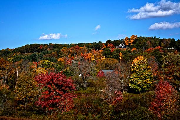 istock New England Farm in Autumn 520239717