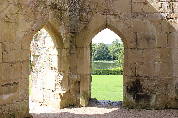 istock Image of medieval castle archways / stone arches, 14th-century bricks / brickwork 520241853